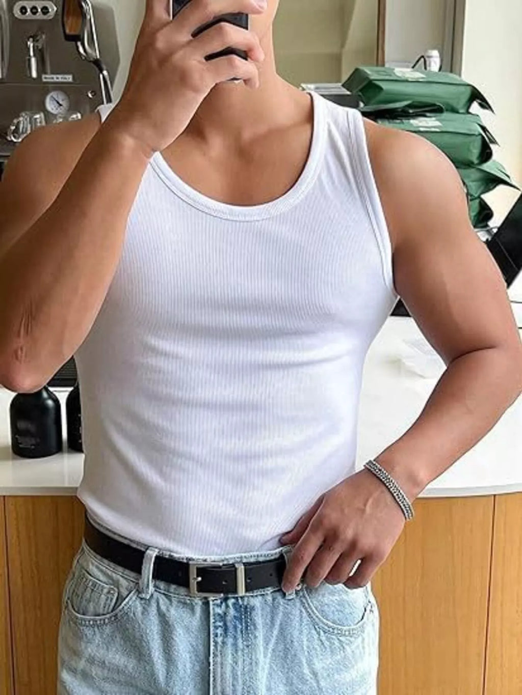 Men's Ribbed Round Neck Tank