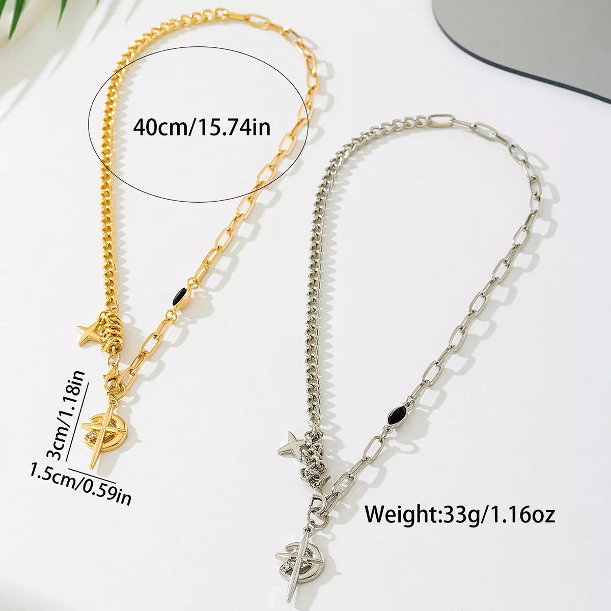 18K Gold-Plated Cross Pendant Necklace