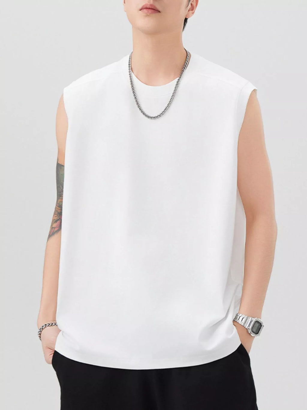 Men's Plus Size Round Neck Tank