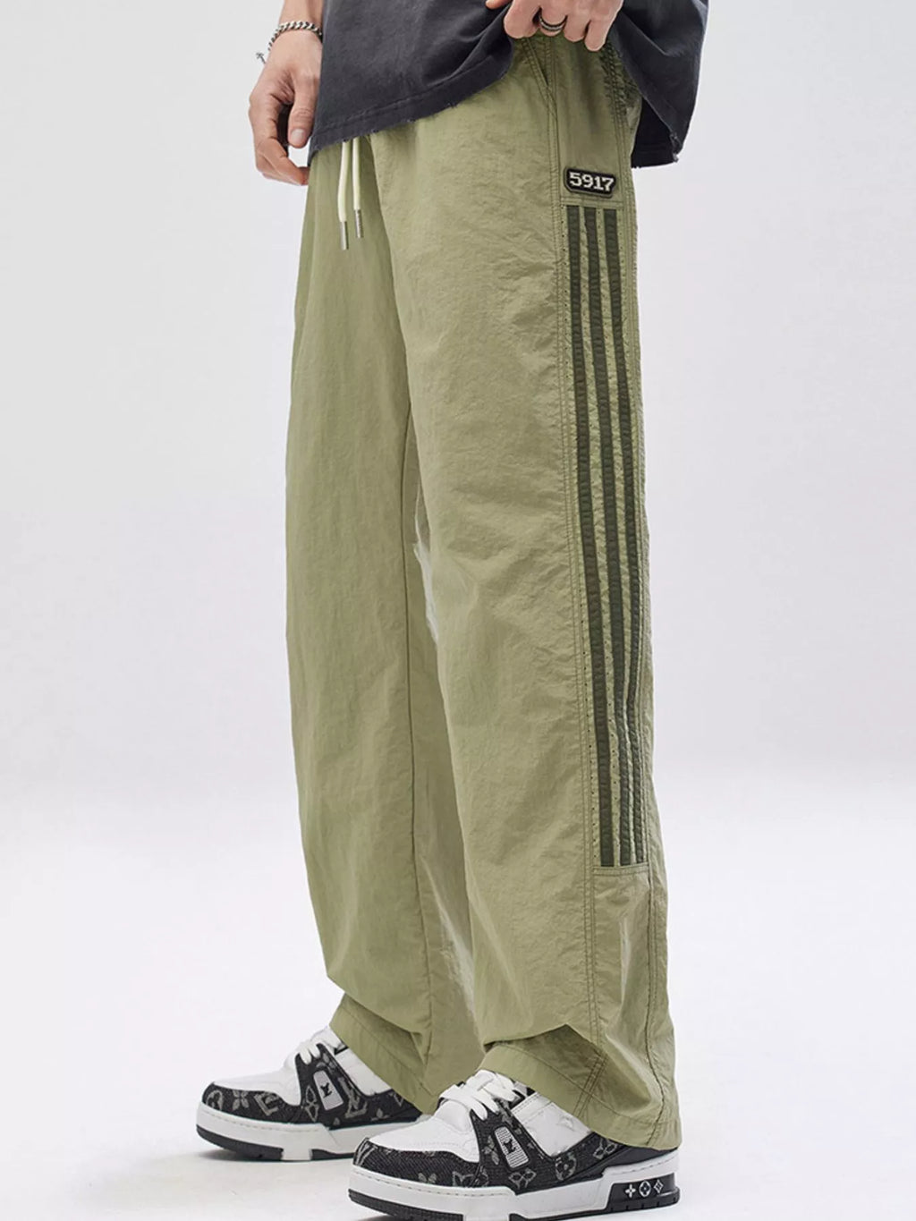 Men's Full Size Striped Wide Leg Pants Plus Size