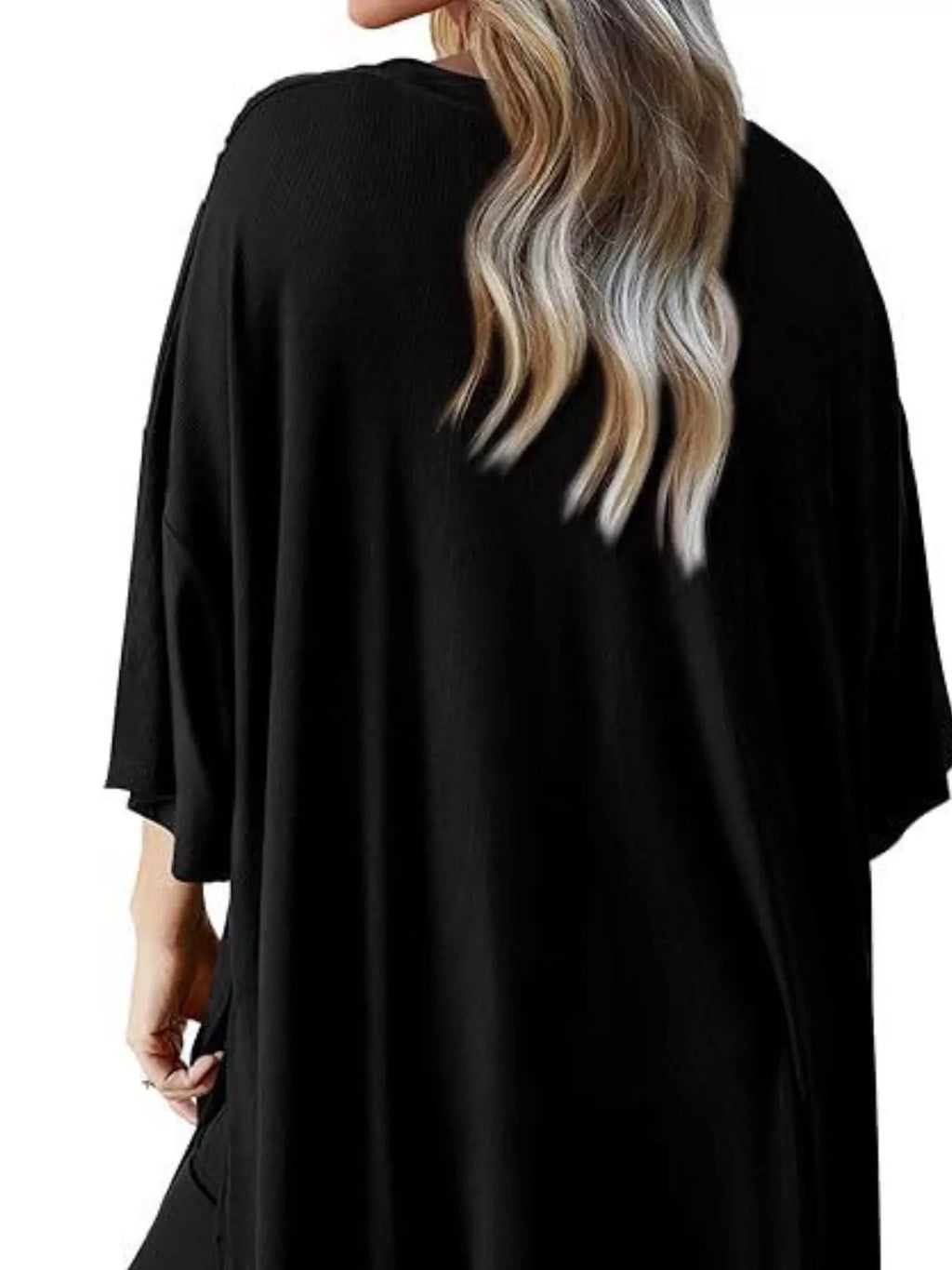 Relaxed Fit Round Neck Top and Pants Two-Piece Set