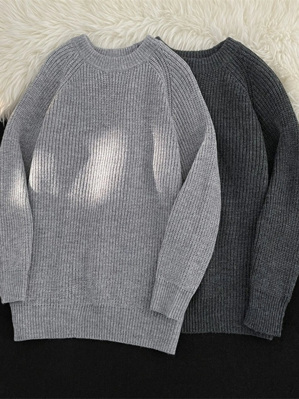 Men's Plus Size Round Neck Long Sleeve Sweater