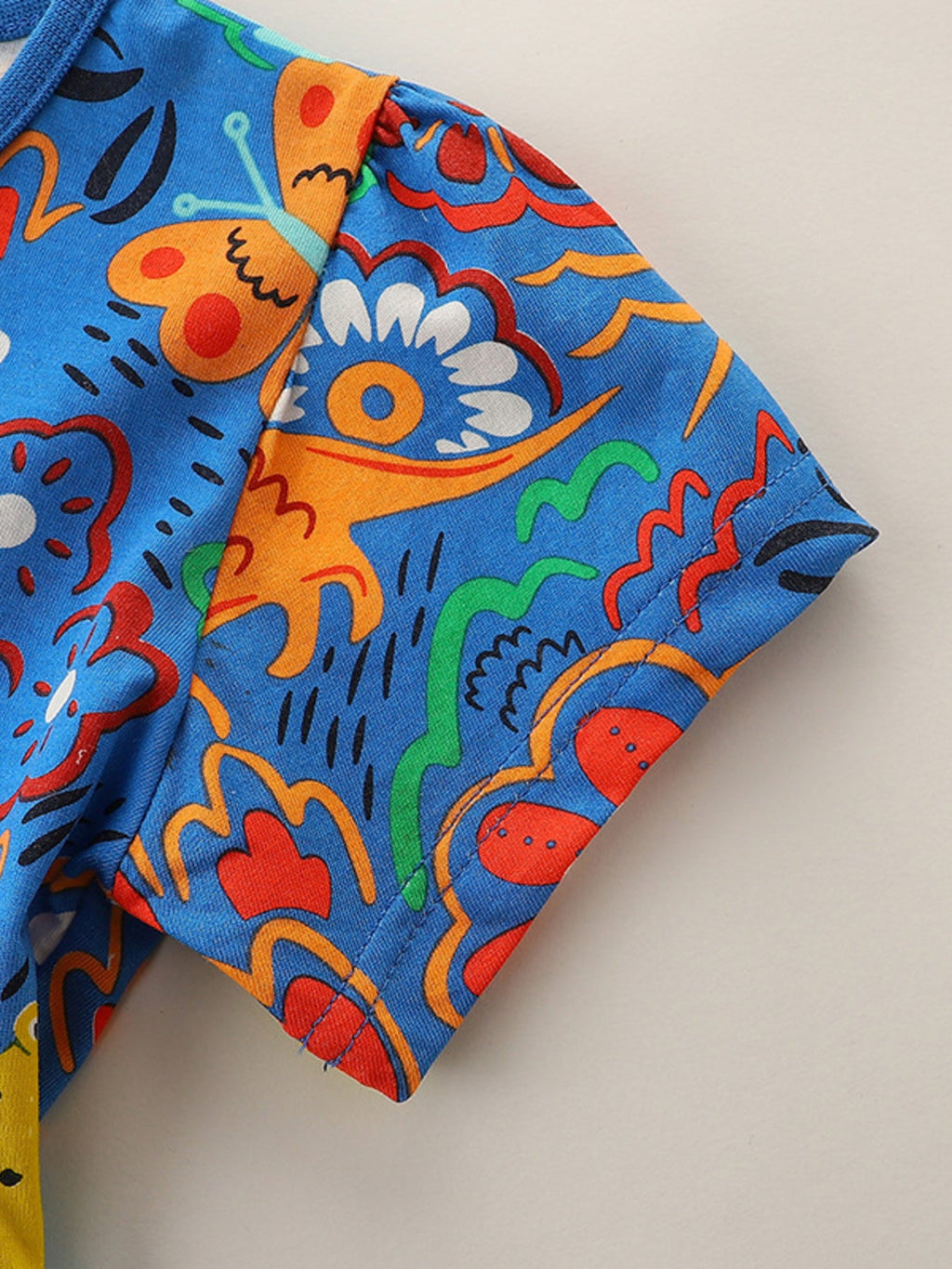 Children's Printed Round Neck Short Sleeve Dress