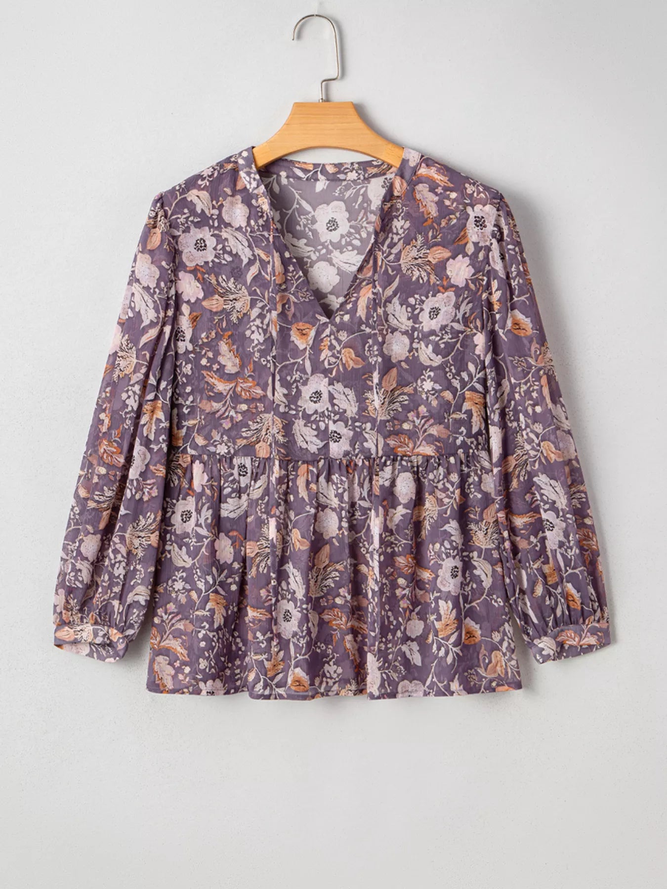 Floral Print Tie Neck Blouse
