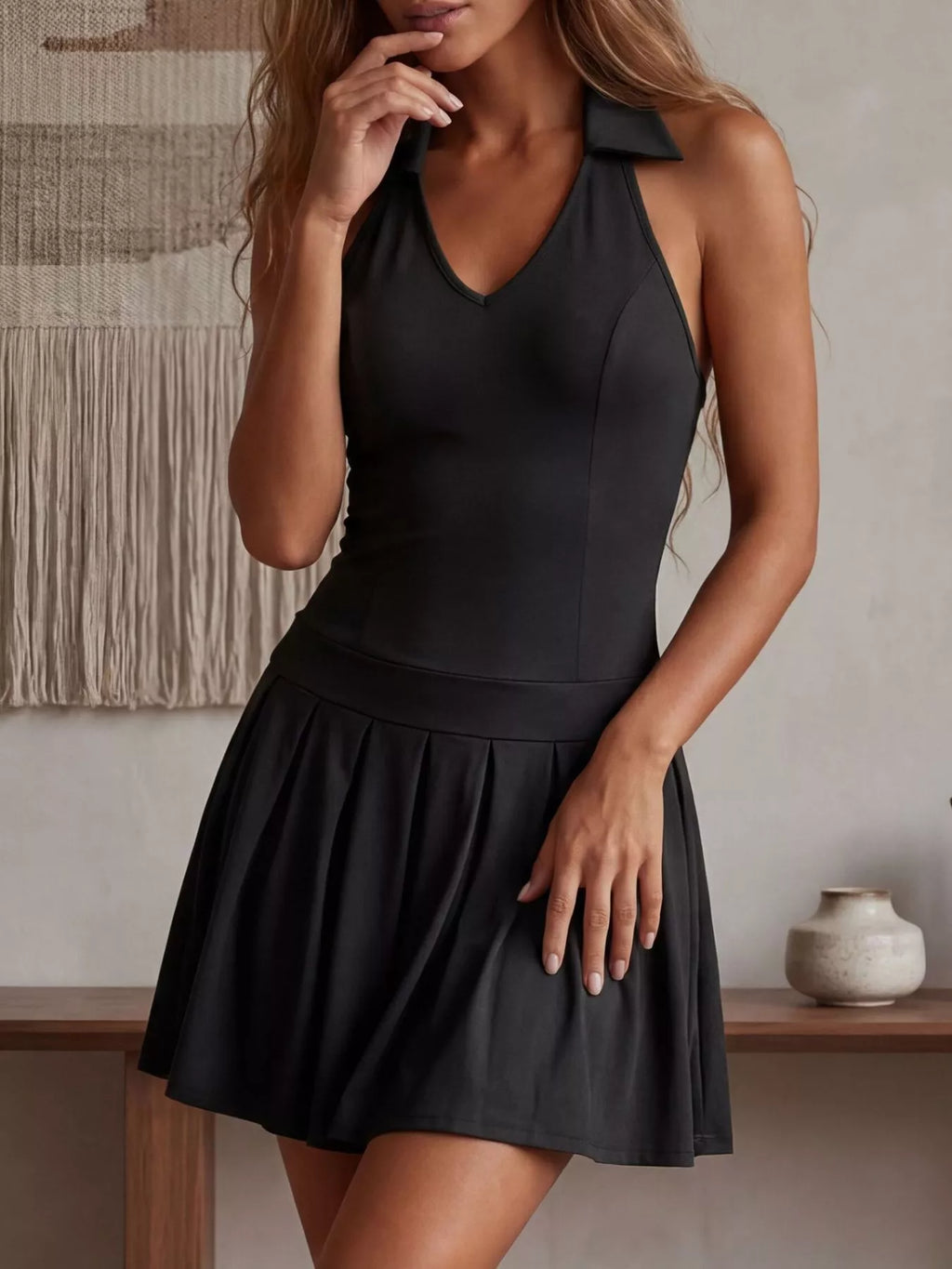 Sleeveless Pleated Active Dress