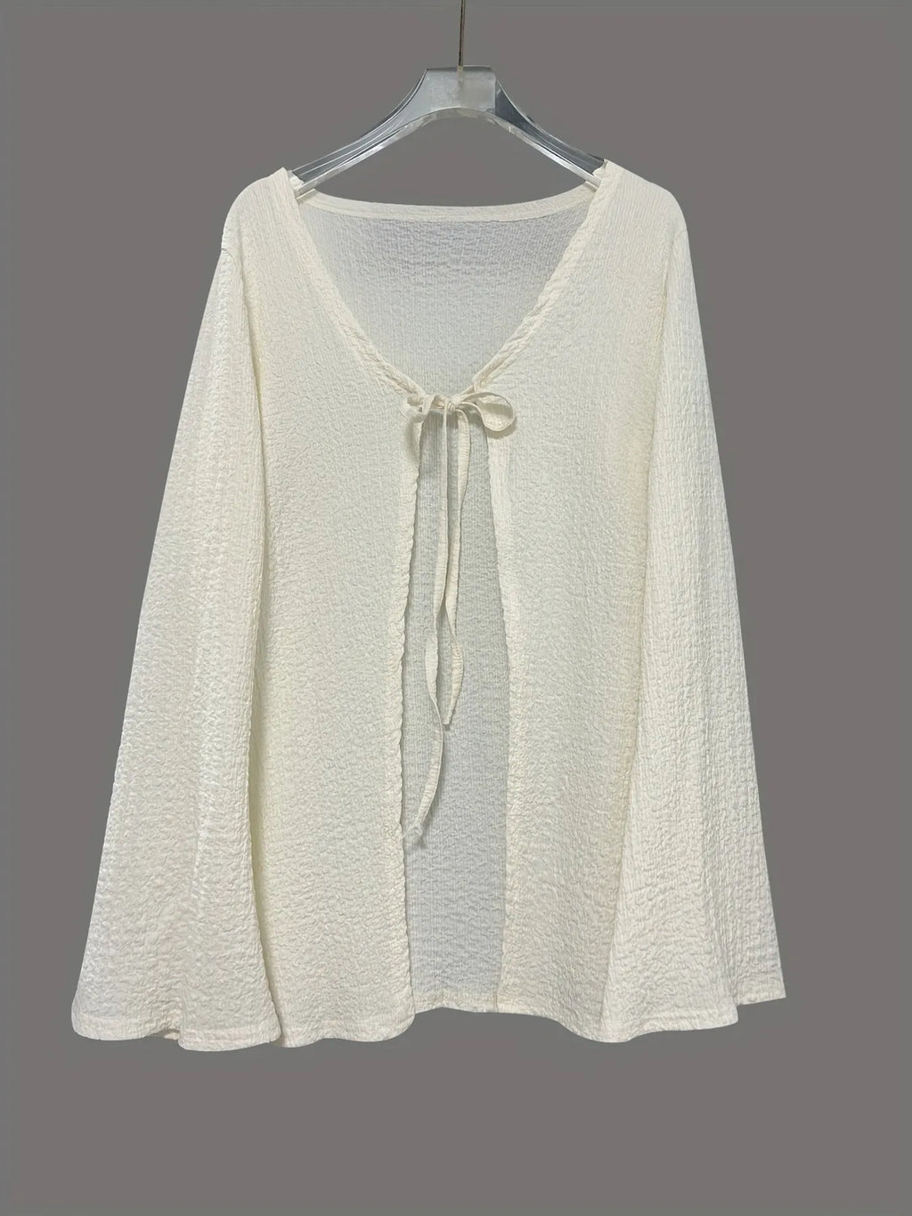 Tie Front Long Sleeve Top and Shorts Set