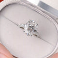 3 Carat 925 Sterling Silver Moissanite Oval Ring