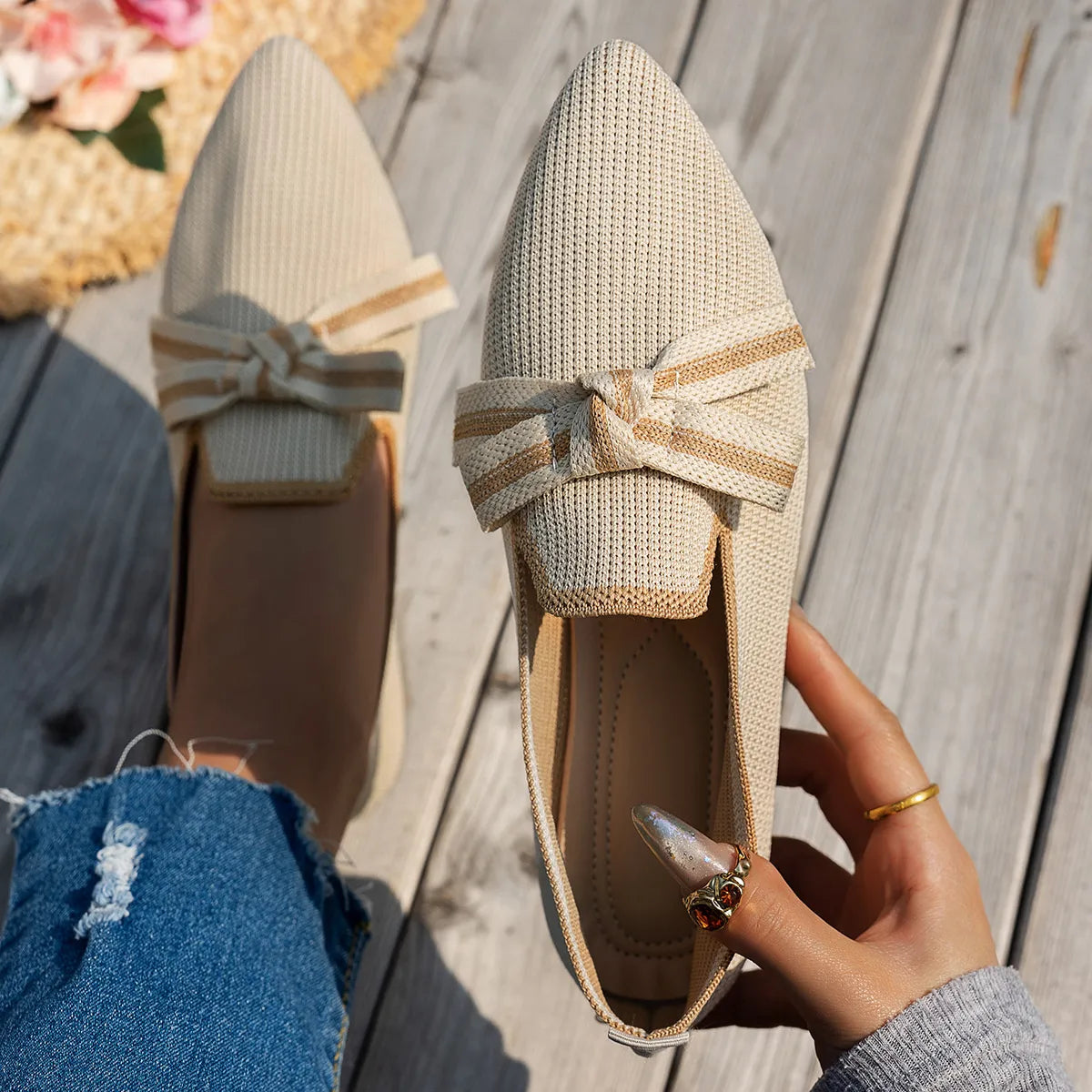 Point Toe Flats Slip-Ons