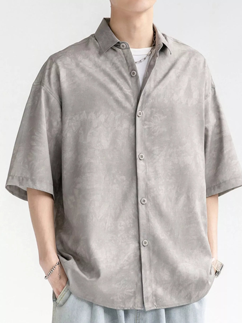 Men's Plus Size Casual Tie-dye Short Sleeve Shirt