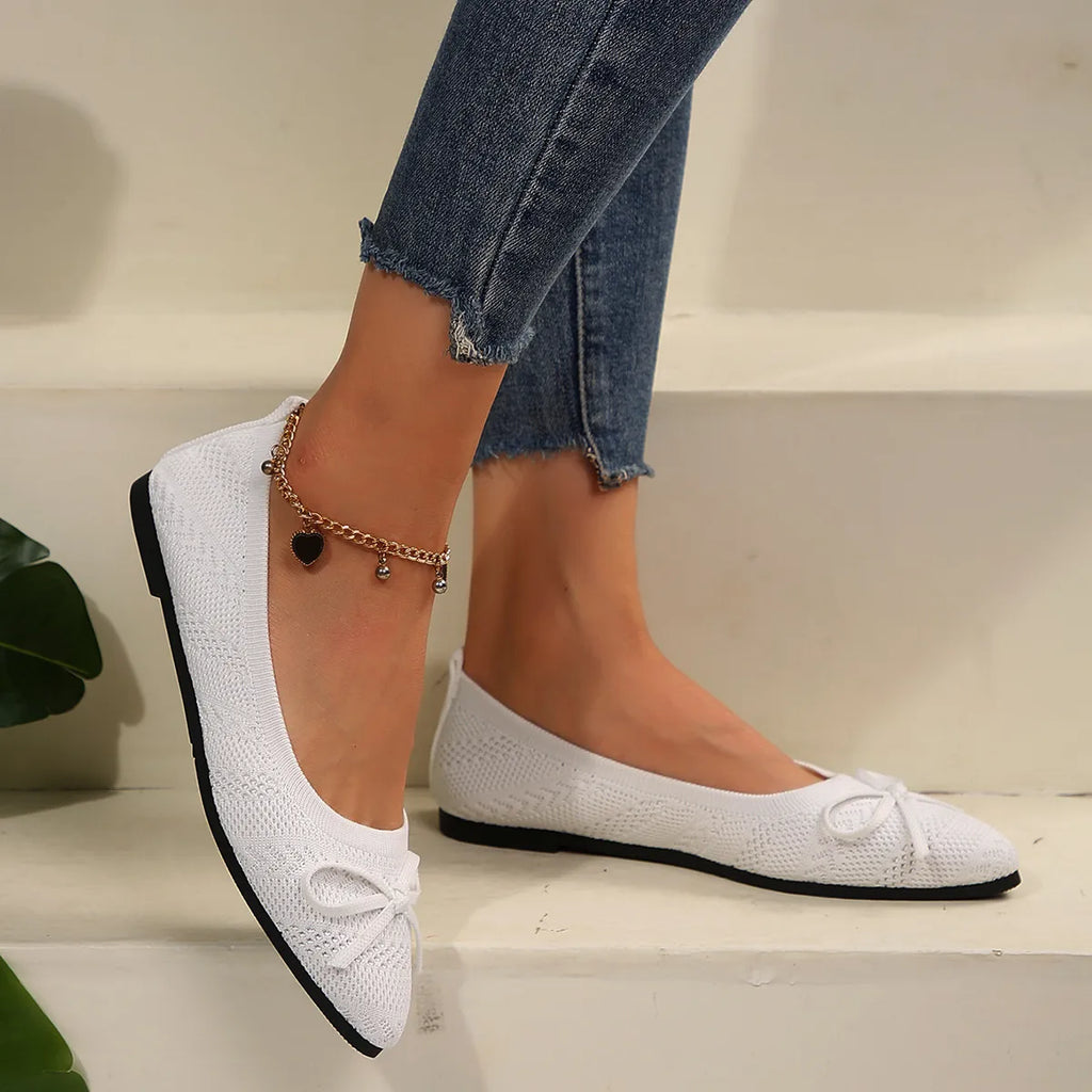 Bow Point Toe Flats Slip-Ons