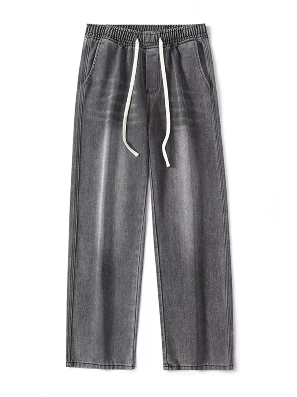 Men's Full Size Drawstring Wash Wide Leg Jeans Plus Size