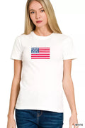 Zenana American Flag Tee