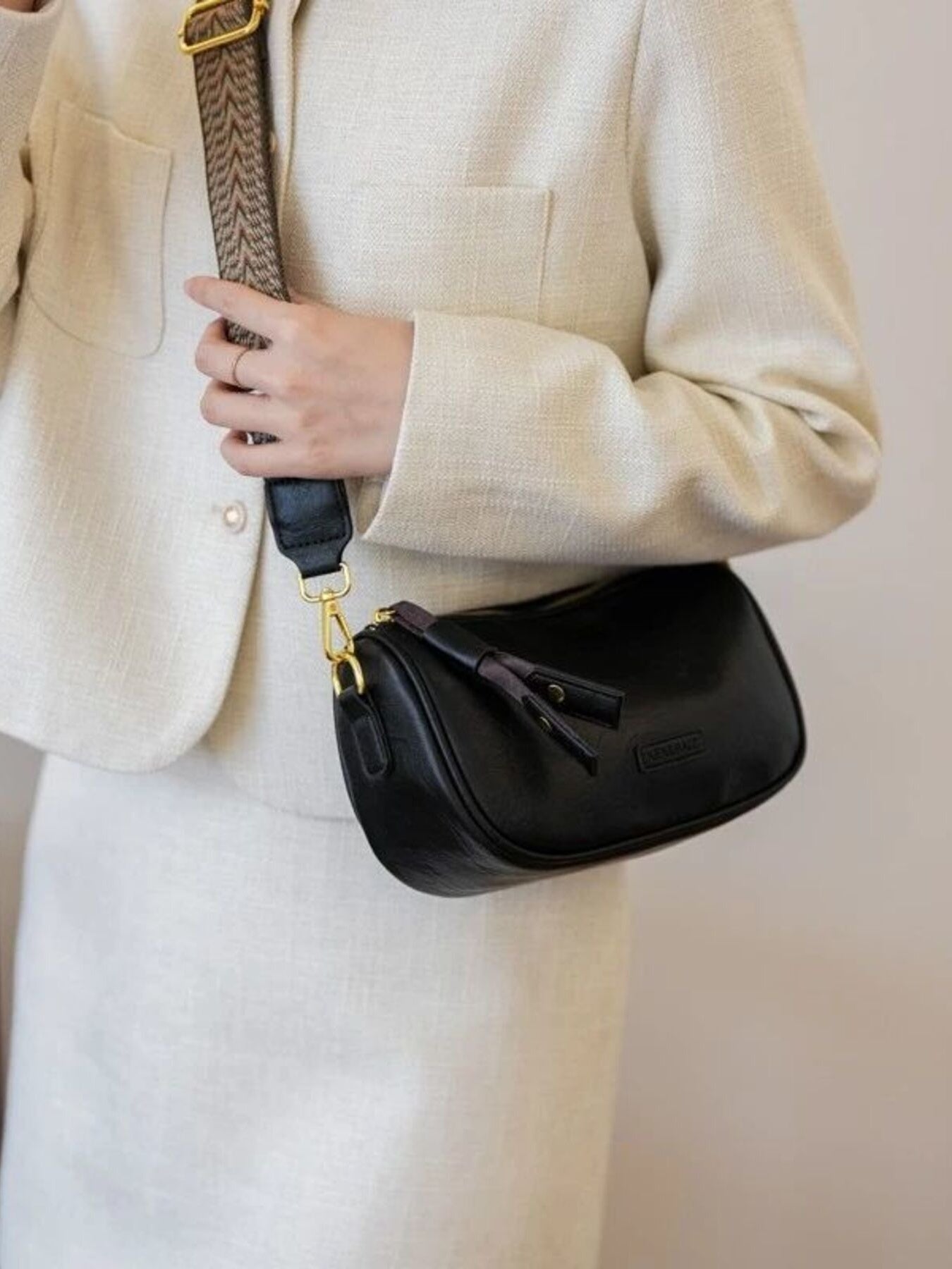 Wide Strap Crossbody Bag