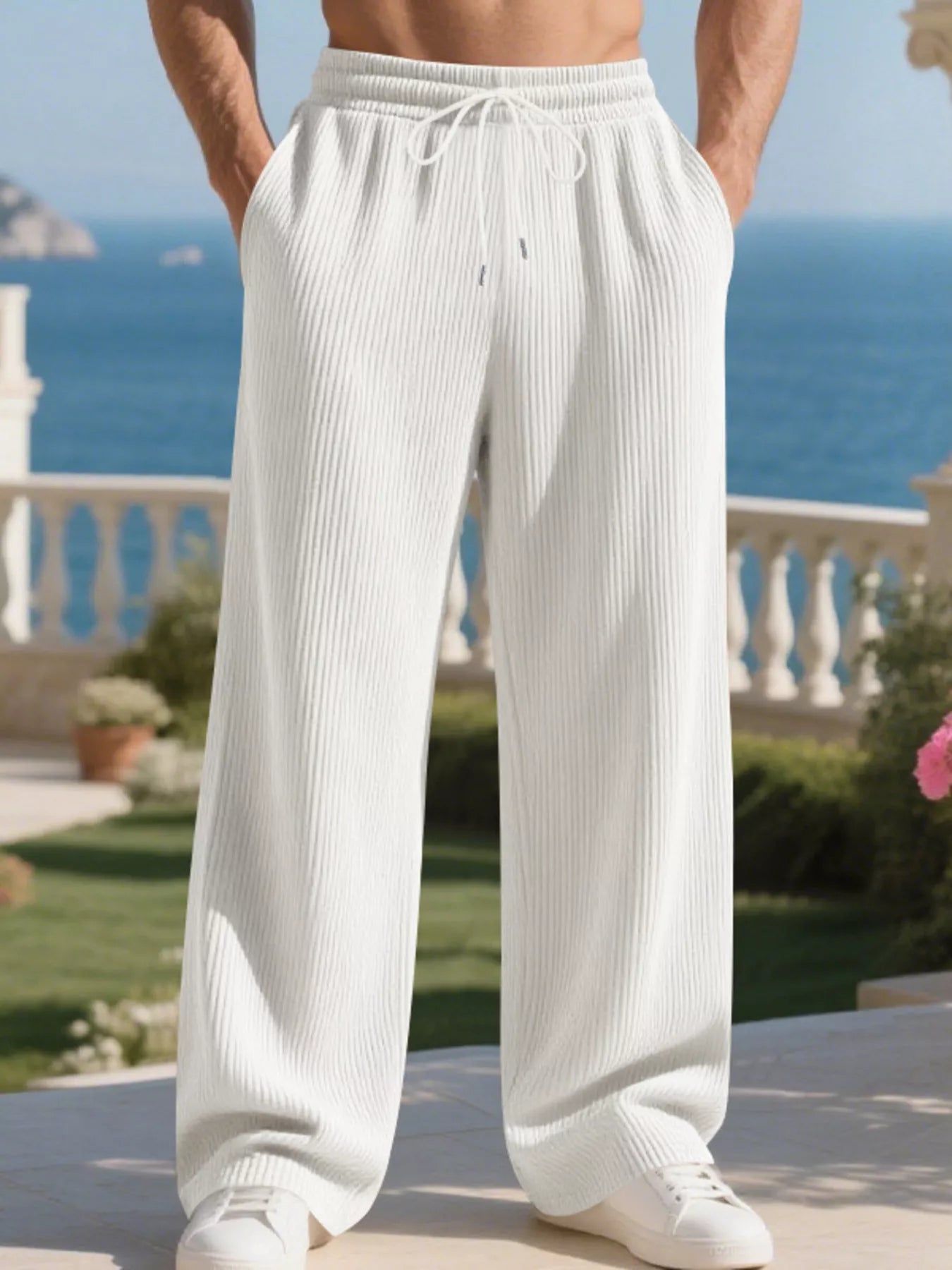 Men's Full Size Relaxed Fit Drawstring Pants Plus Size