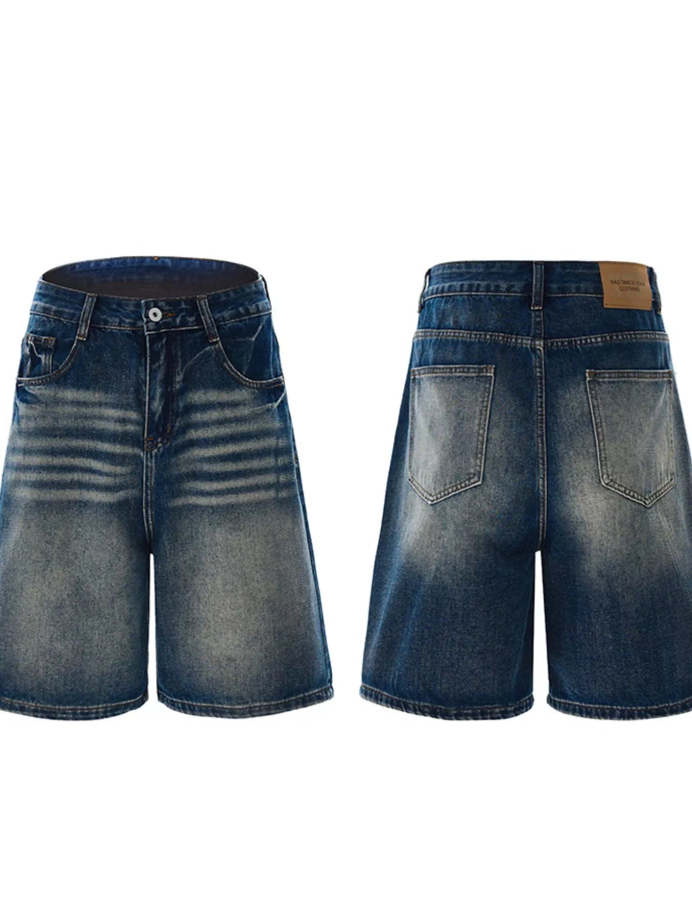 Men's Washed Loose Fit Denim Shorts