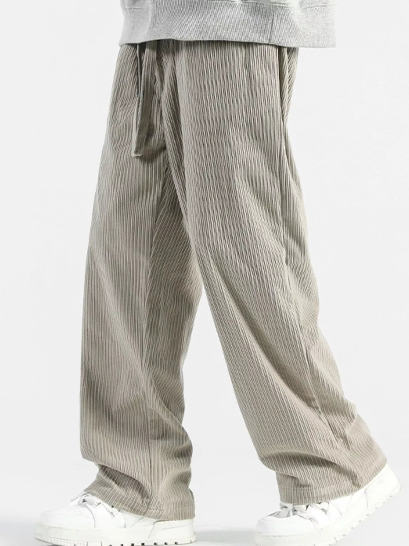 Men's Plus Size Casual Drawstring Wide Leg Pants