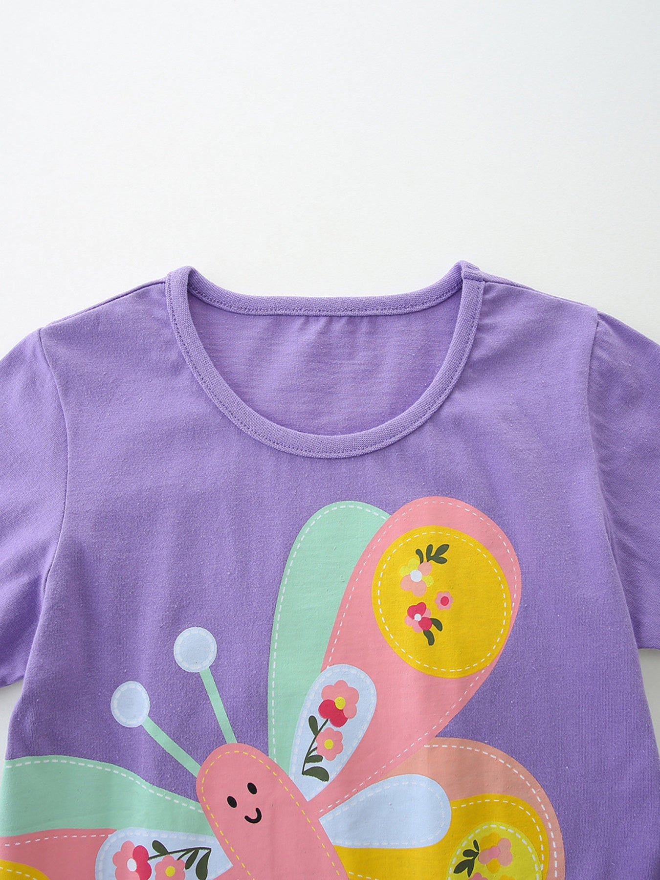 Children's Butterfly Graphic Tee & Fruit Print Shorts Set