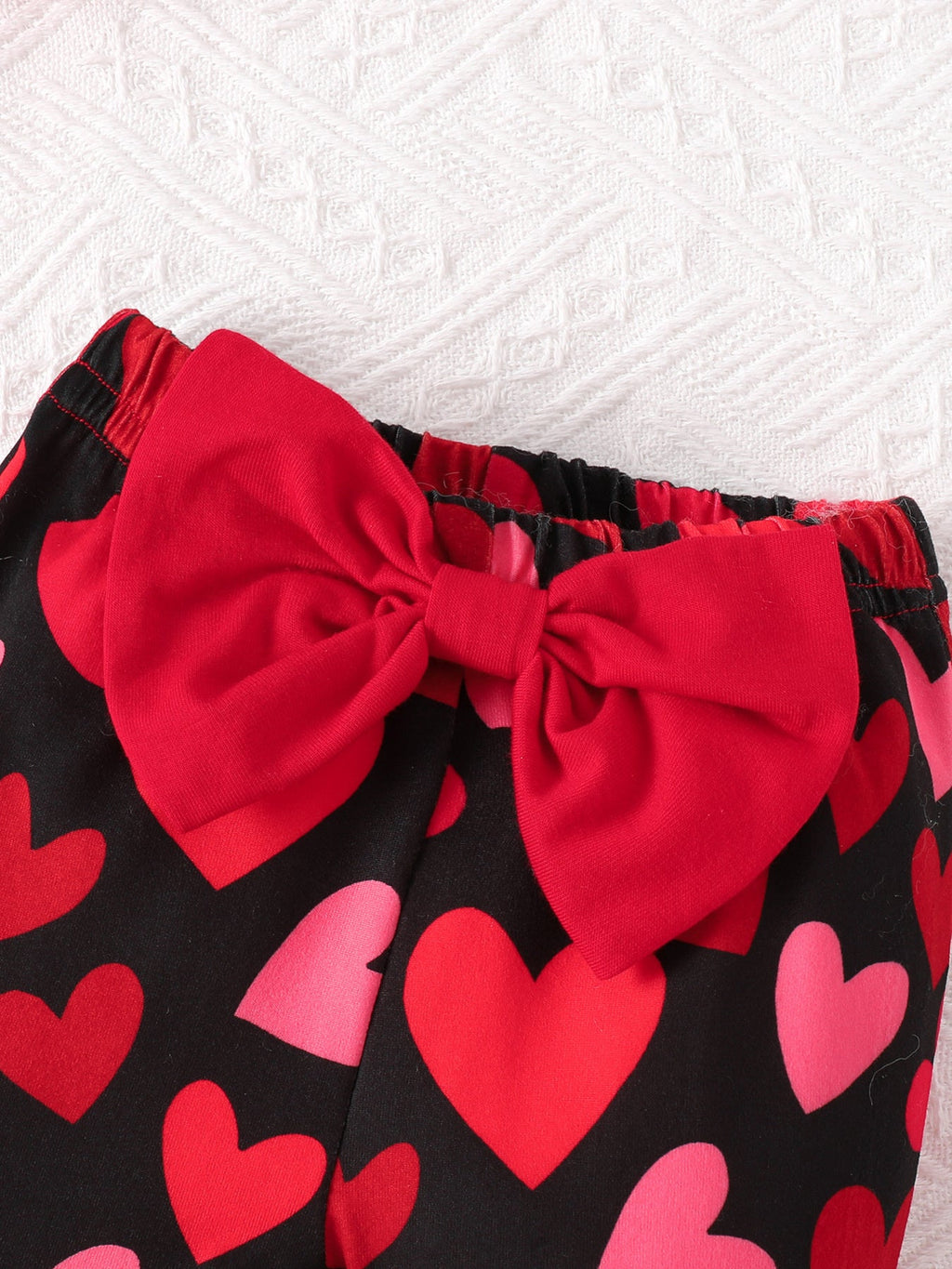 Children's Letter Ruffled Trim Bodysuit and Pants Set with Headband