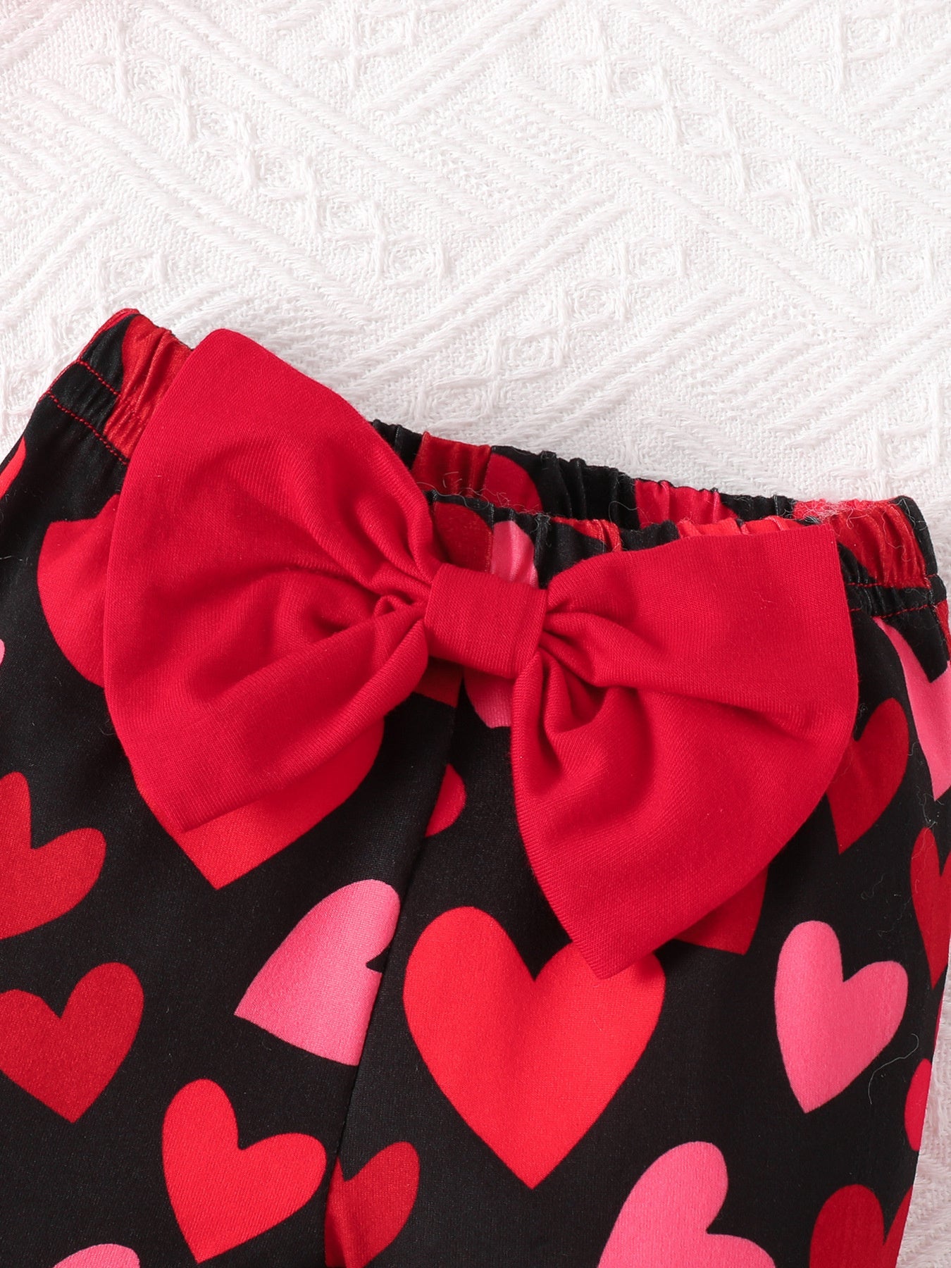 Children's Letter Ruffled Trim Bodysuit and Pants Set with Headband