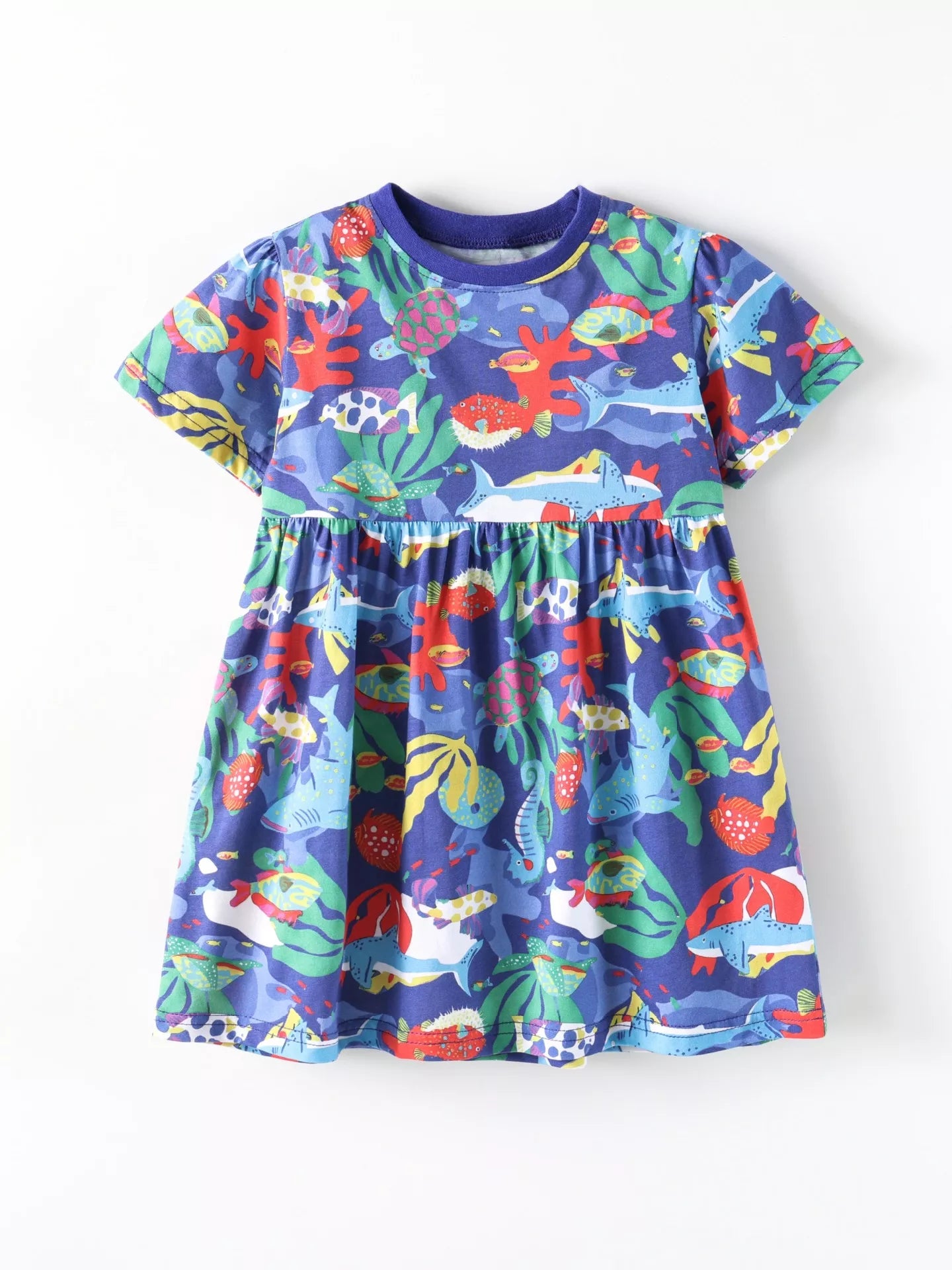 Children's Marine Life Print A-Line Dress