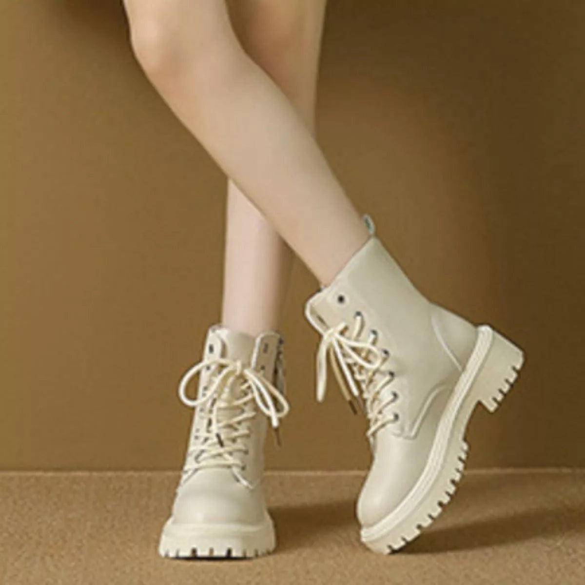 Lace-Up Ankle Combat Boots