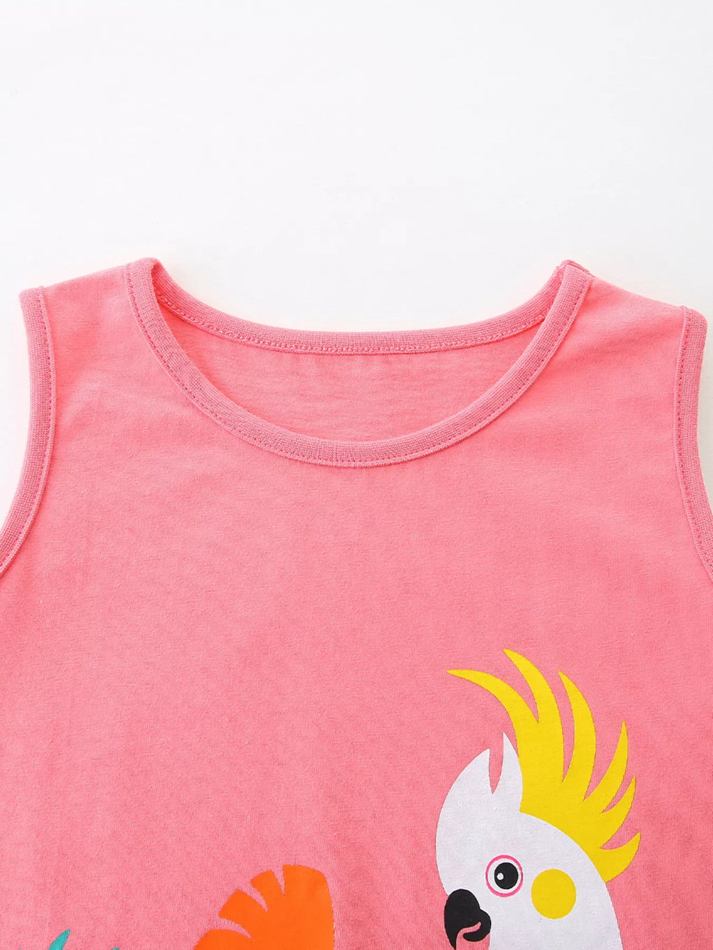 Children's Tropical Parrot Print Sleeveless Dress