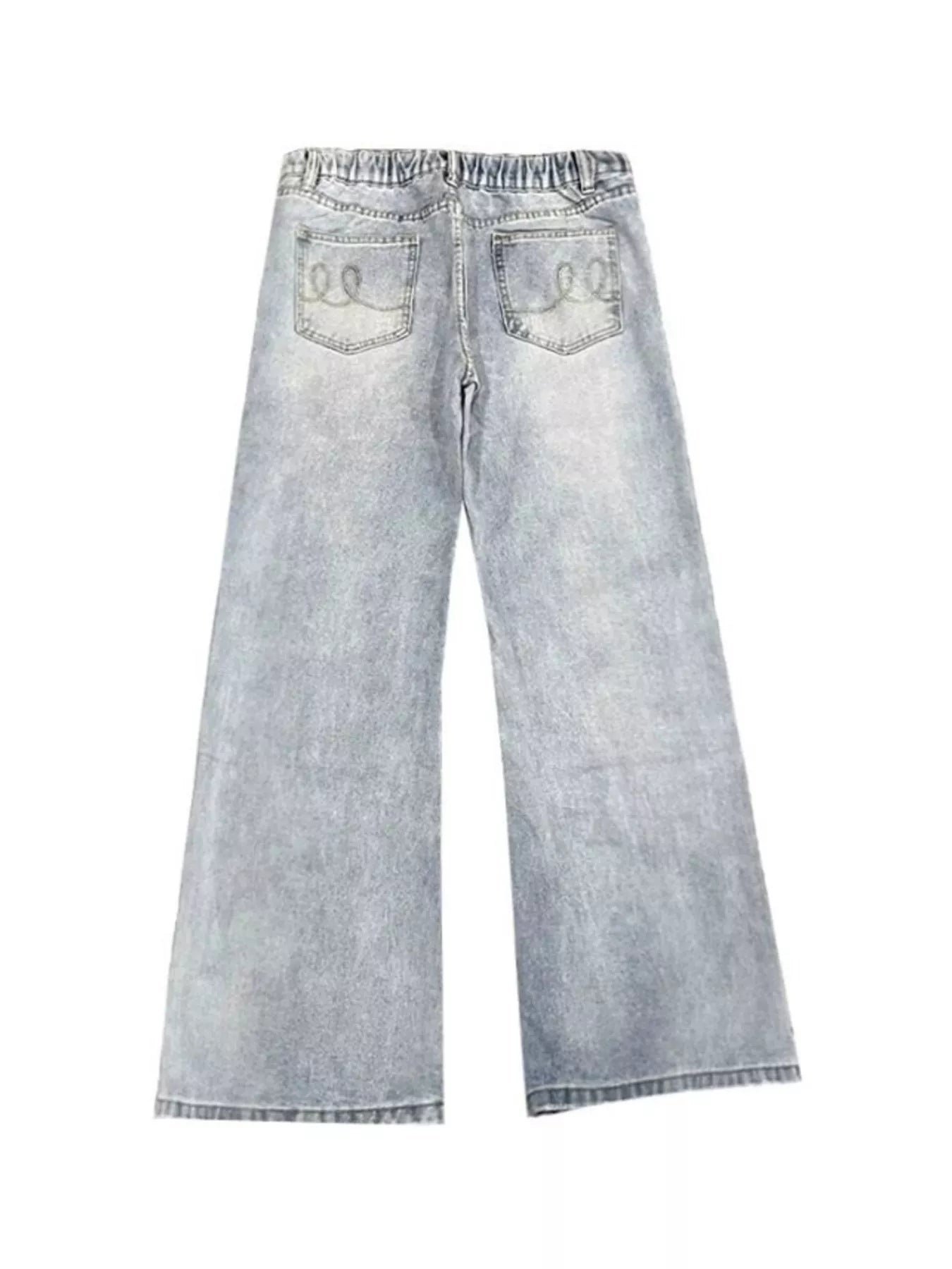 Men's Full Size Washed Flare Jeans Plus Size
