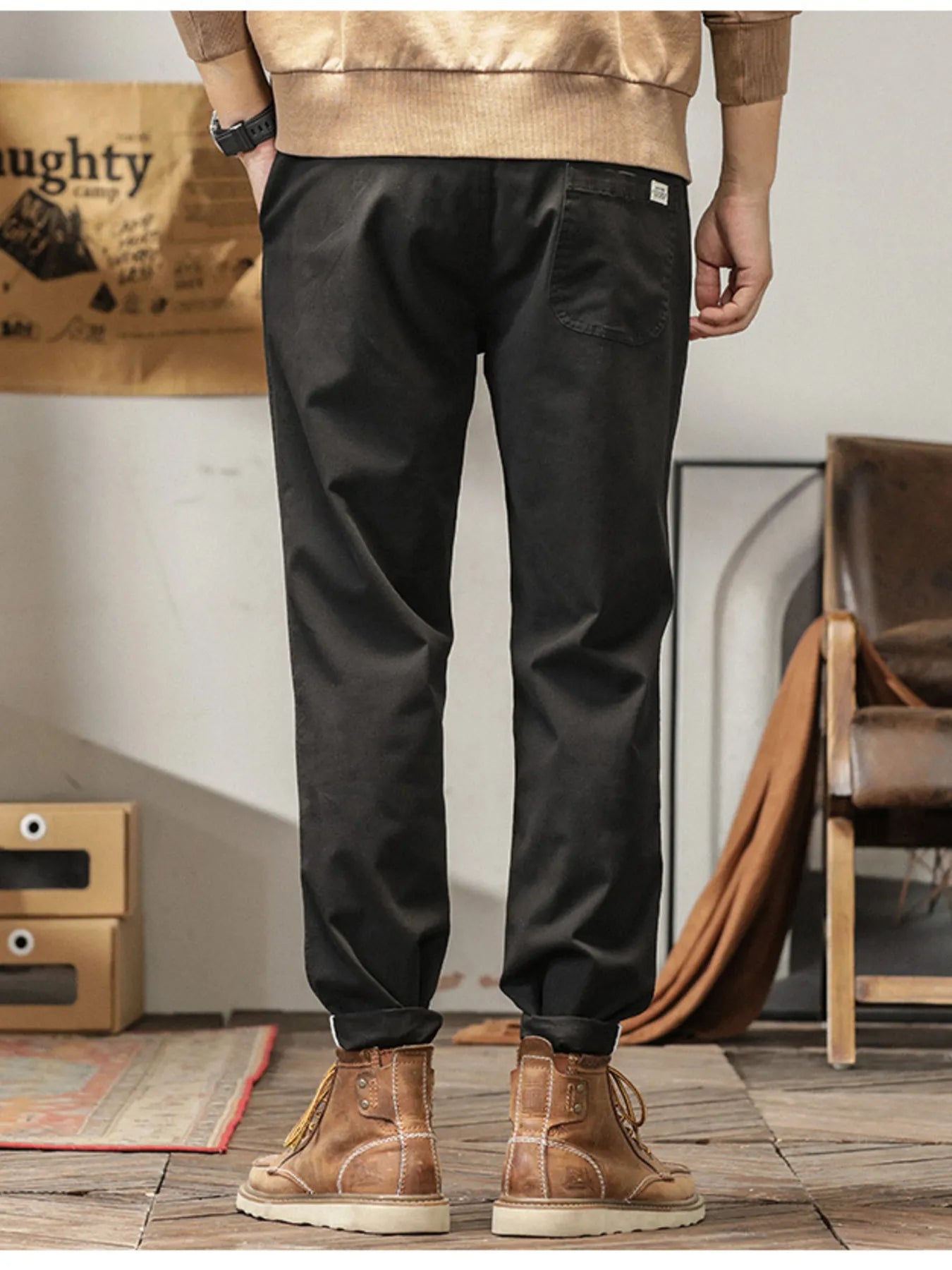 Men's Plus Size Casual Style Slim Fit Ankle Banded Pants