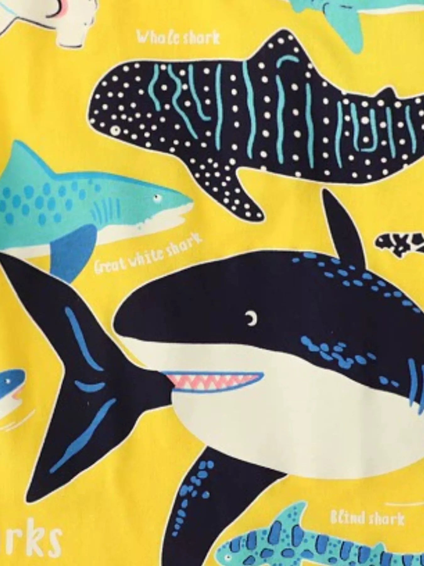 Children's Shark Print Short Sleeve T-Shirt