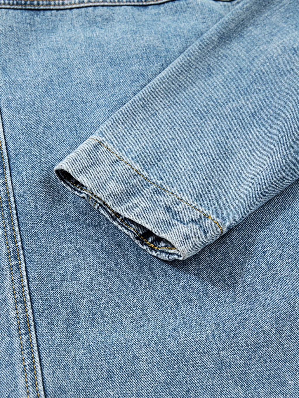 Patched Pockets Side Tie Denim Jacket