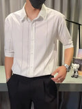 Men's Plus Size Striped Button Up Casual Shirt