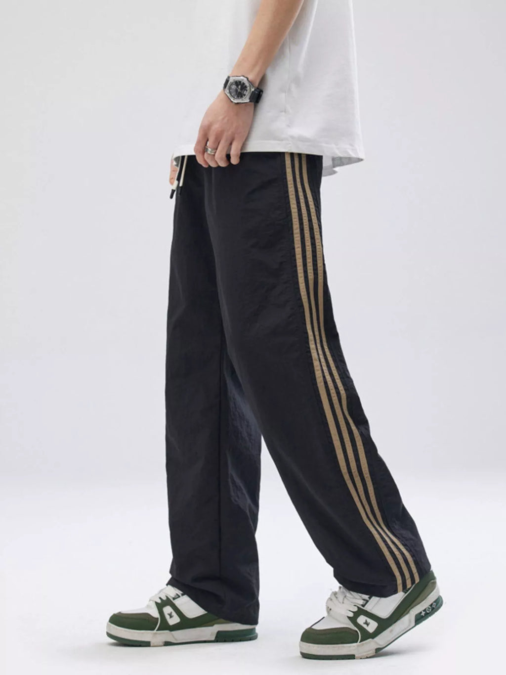 Men's Full Size Side Striped Wide Leg Pants Plus Size