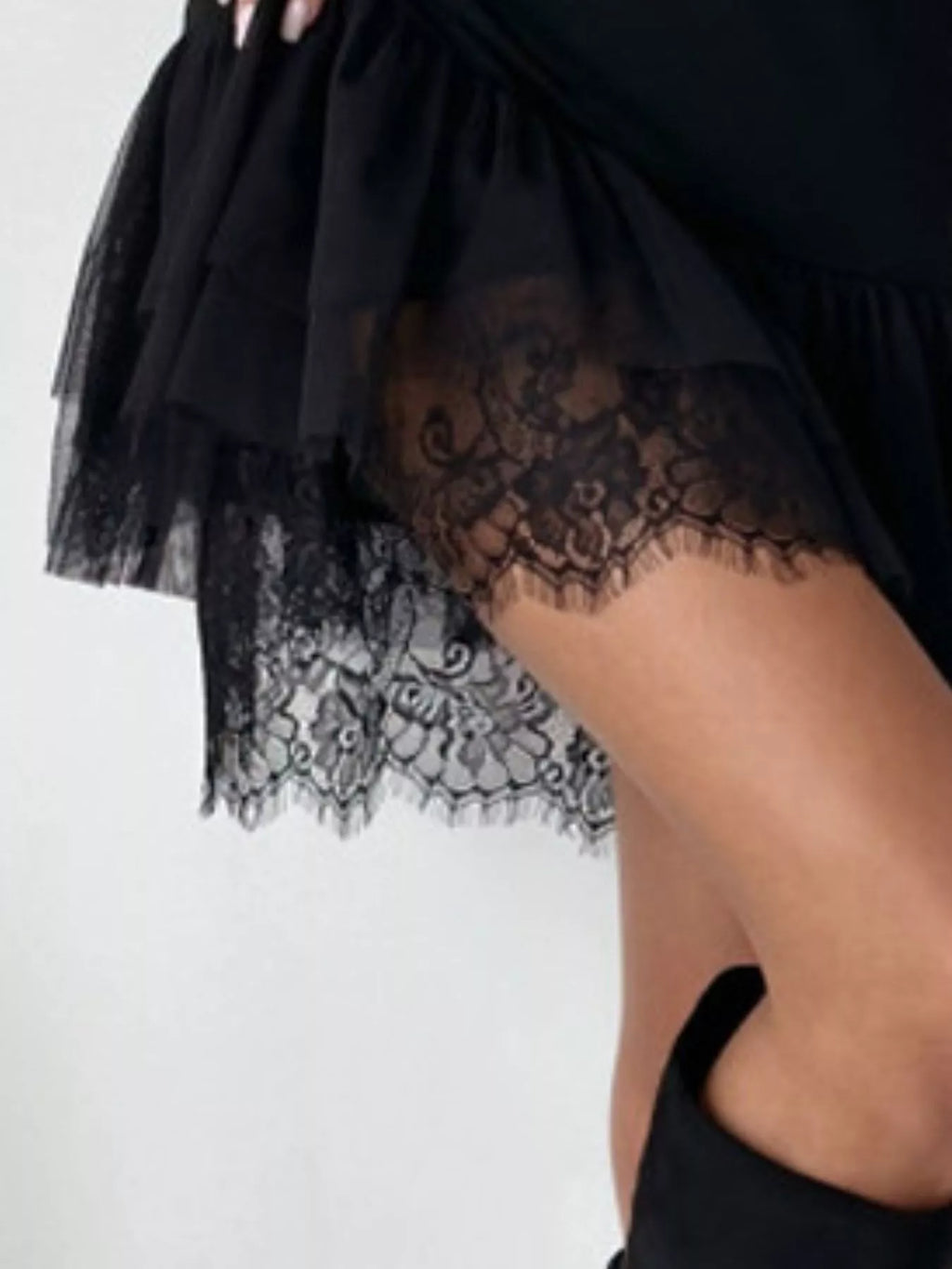 Sleeveless Tulle Hem Mini Dress
