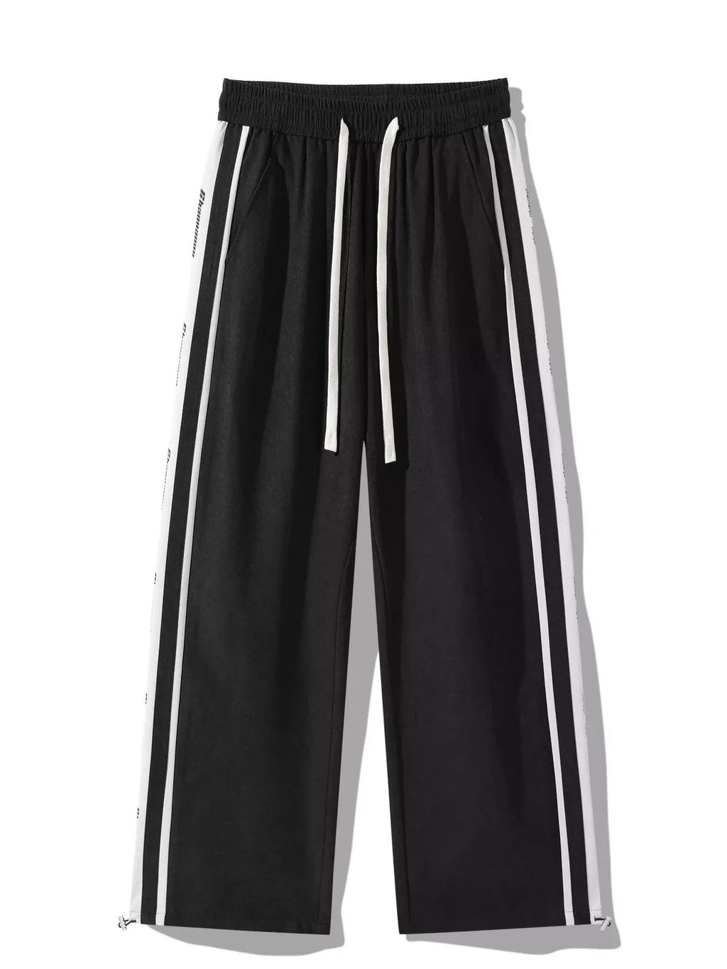 Men's Plus Size Striped Side Loose Fit Casual Pants
