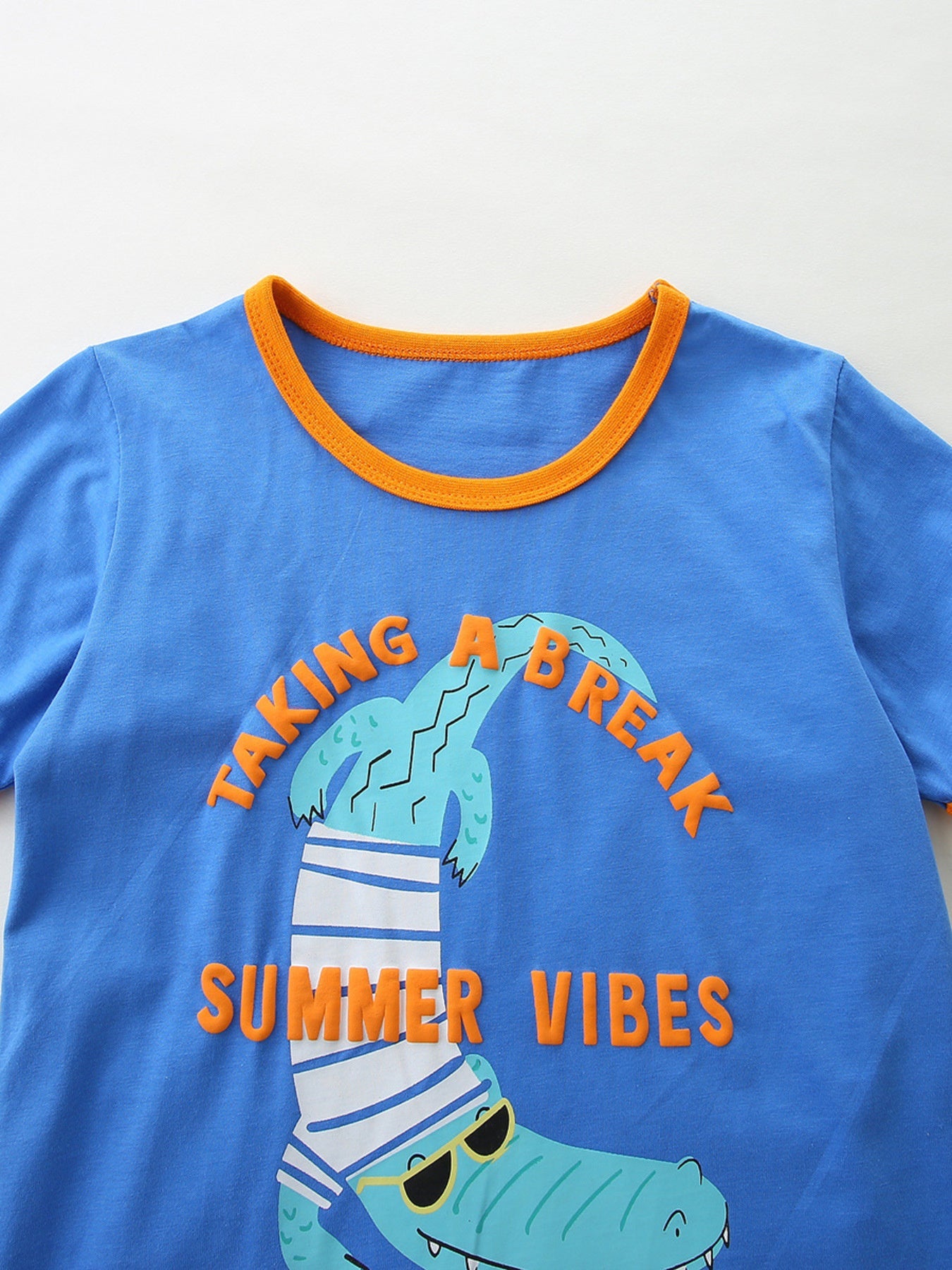 Children's Summer Vibes Crocodile Print Tee and Shorts Set