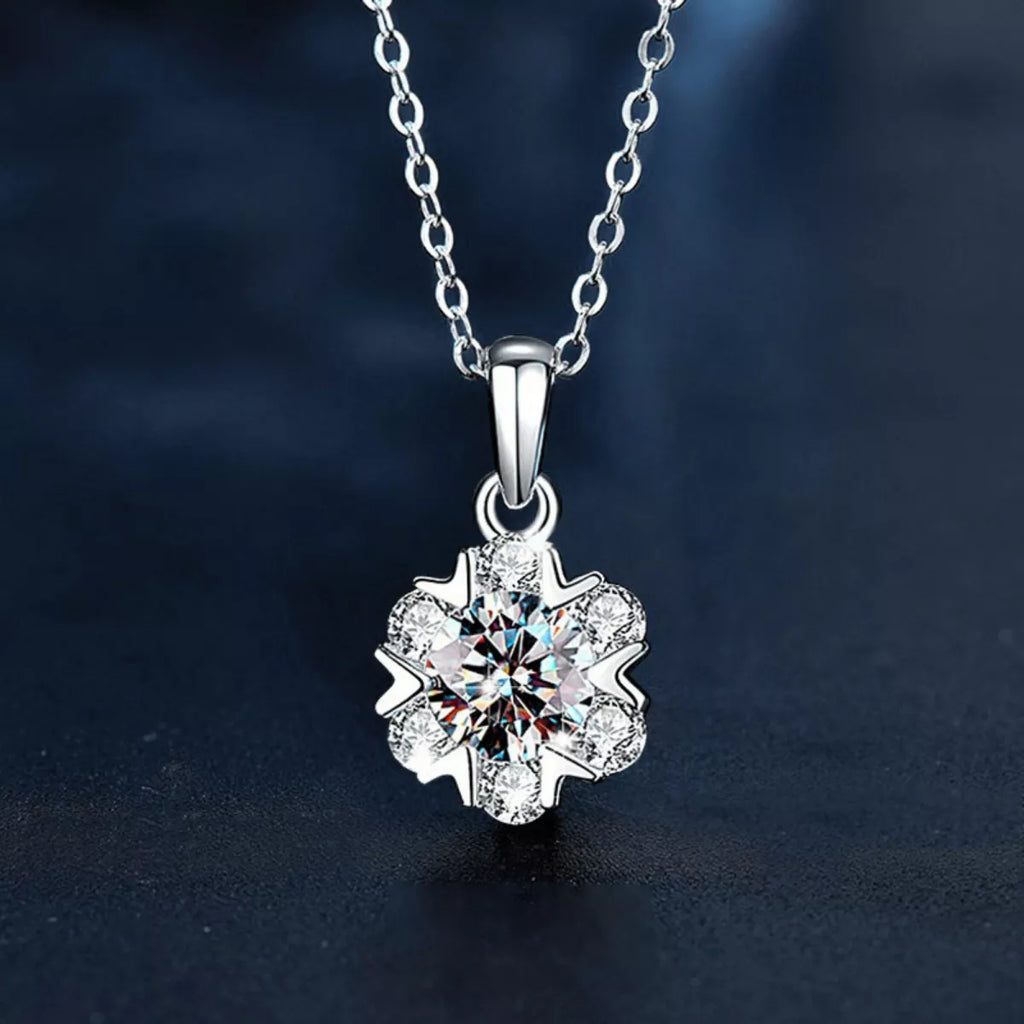 1 Carat Moissanite 925 Sterling Silver Pendant Necklace