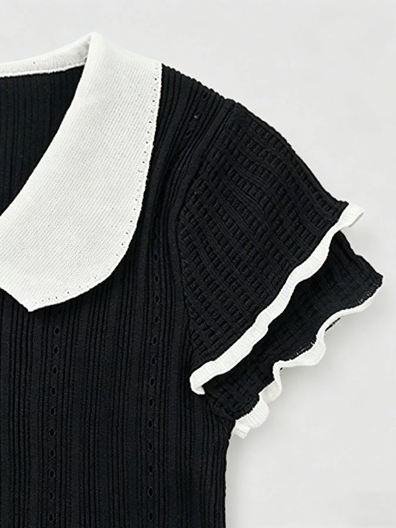 Peter Pan Collar Short Sleeve T-Shirt