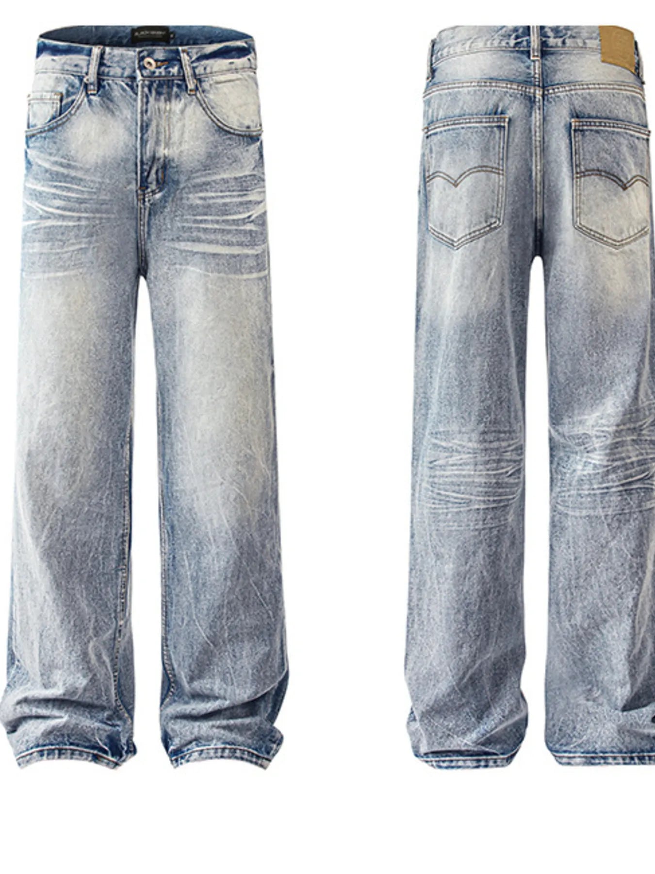 Men's Washed Wide Leg Relaxed Fit Jeans