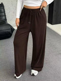 Full Size Drawstring Wide Leg Pants Plus Size