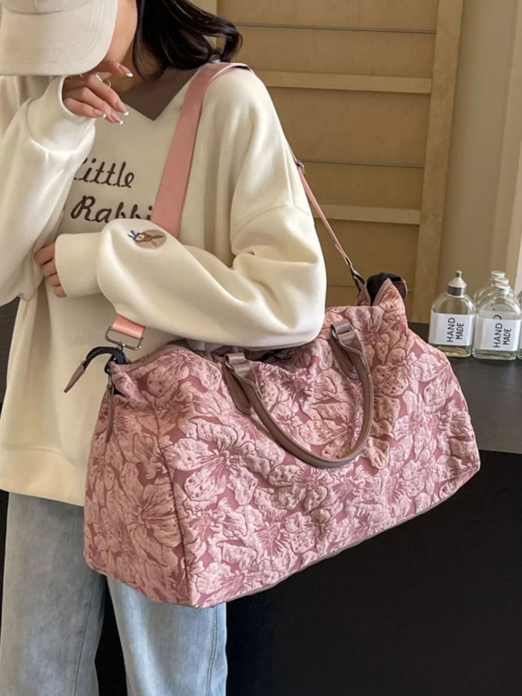 Floral Quilted Travel Bag
