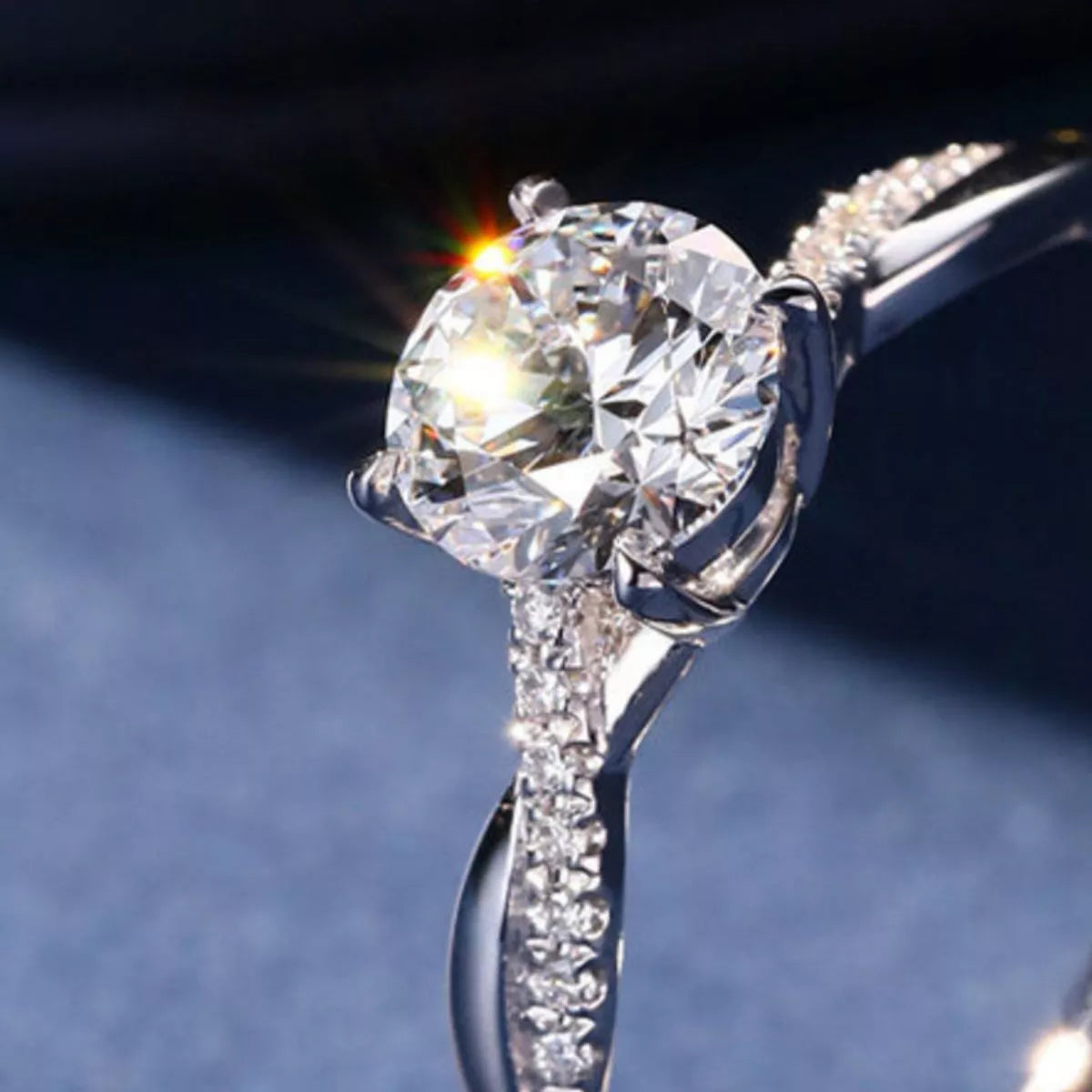 1 Carat Moissanite 925 Sterling Silver Ring