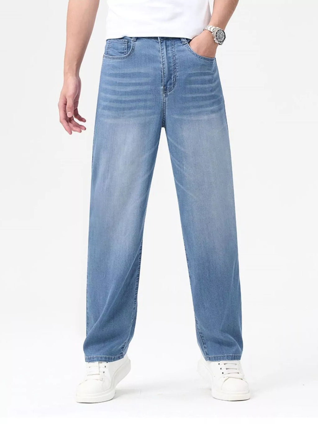 Men's Wash Wide Leg Jeans