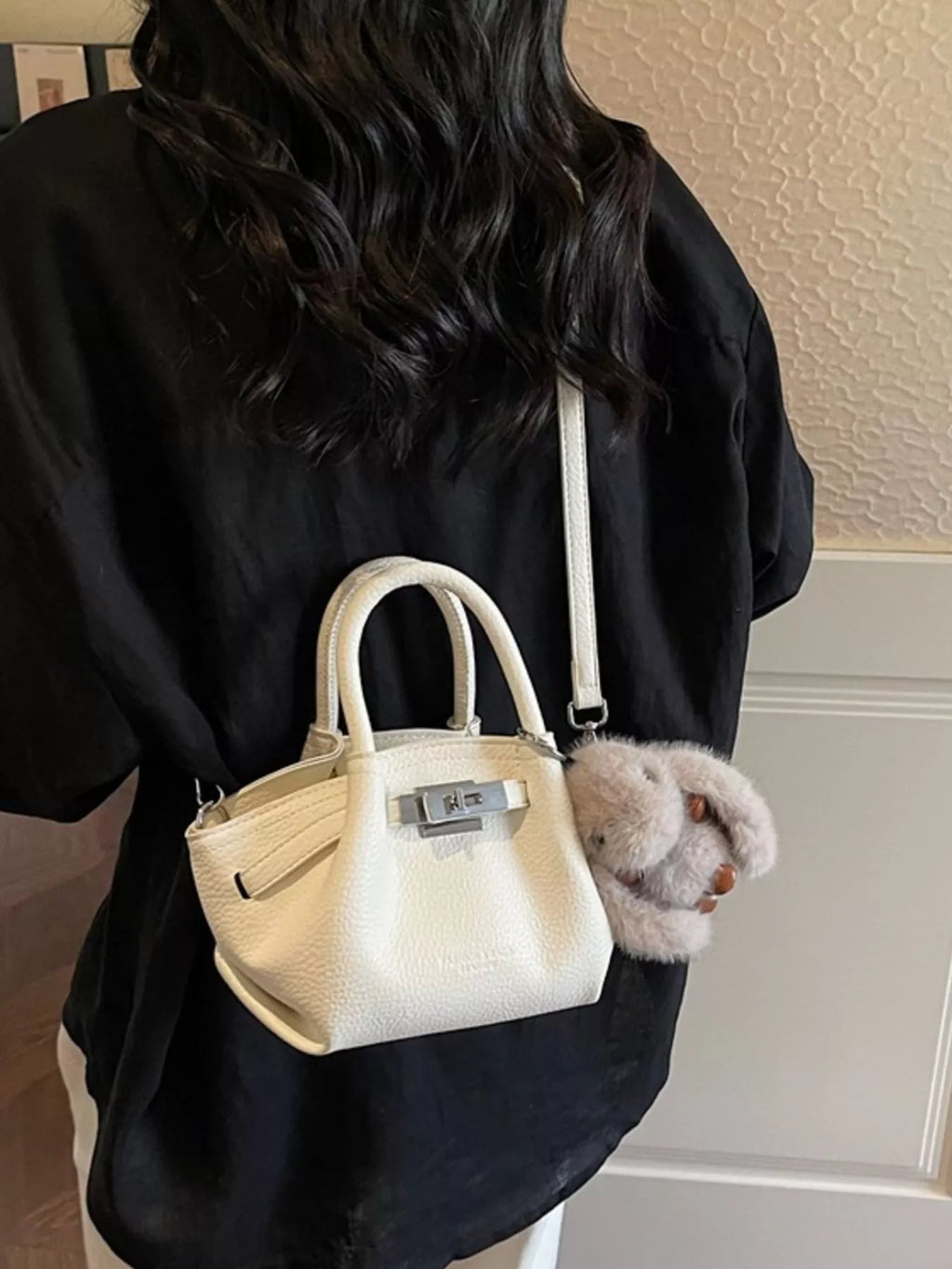 Top Handle Leather Crossbody Bag