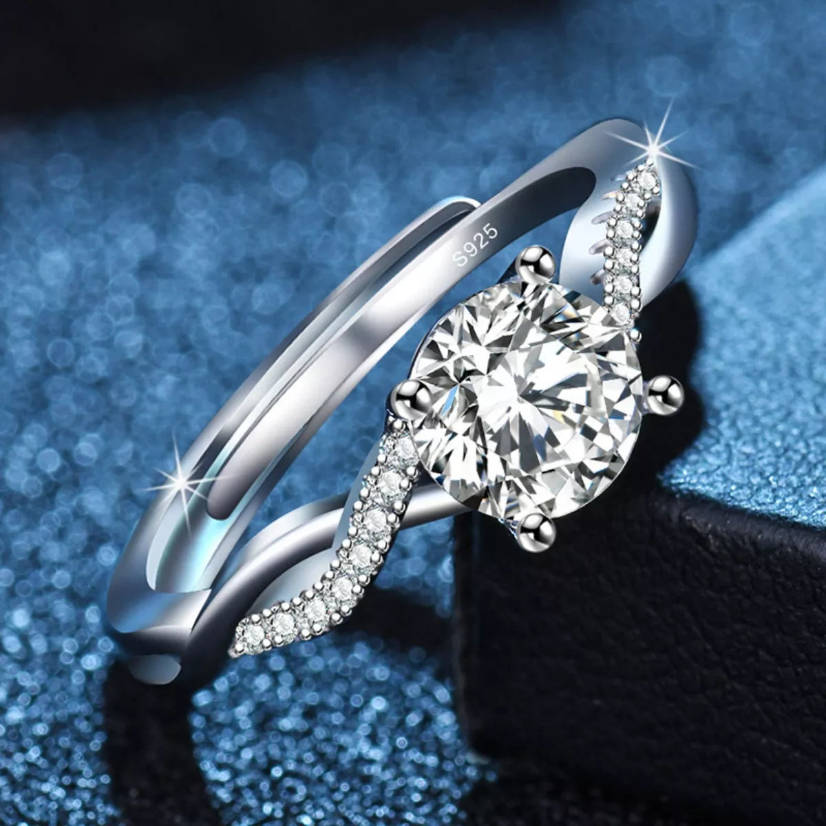 1 Carat Moissanite 925 Sterling Silver Ring