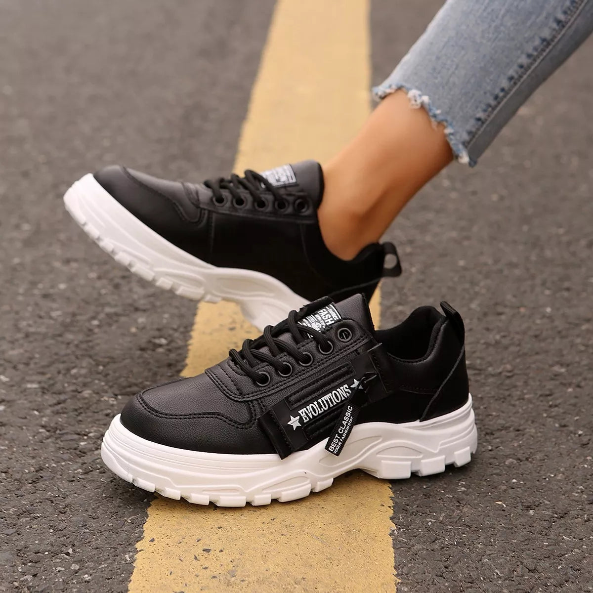 Lace Up Round Toe Athletic