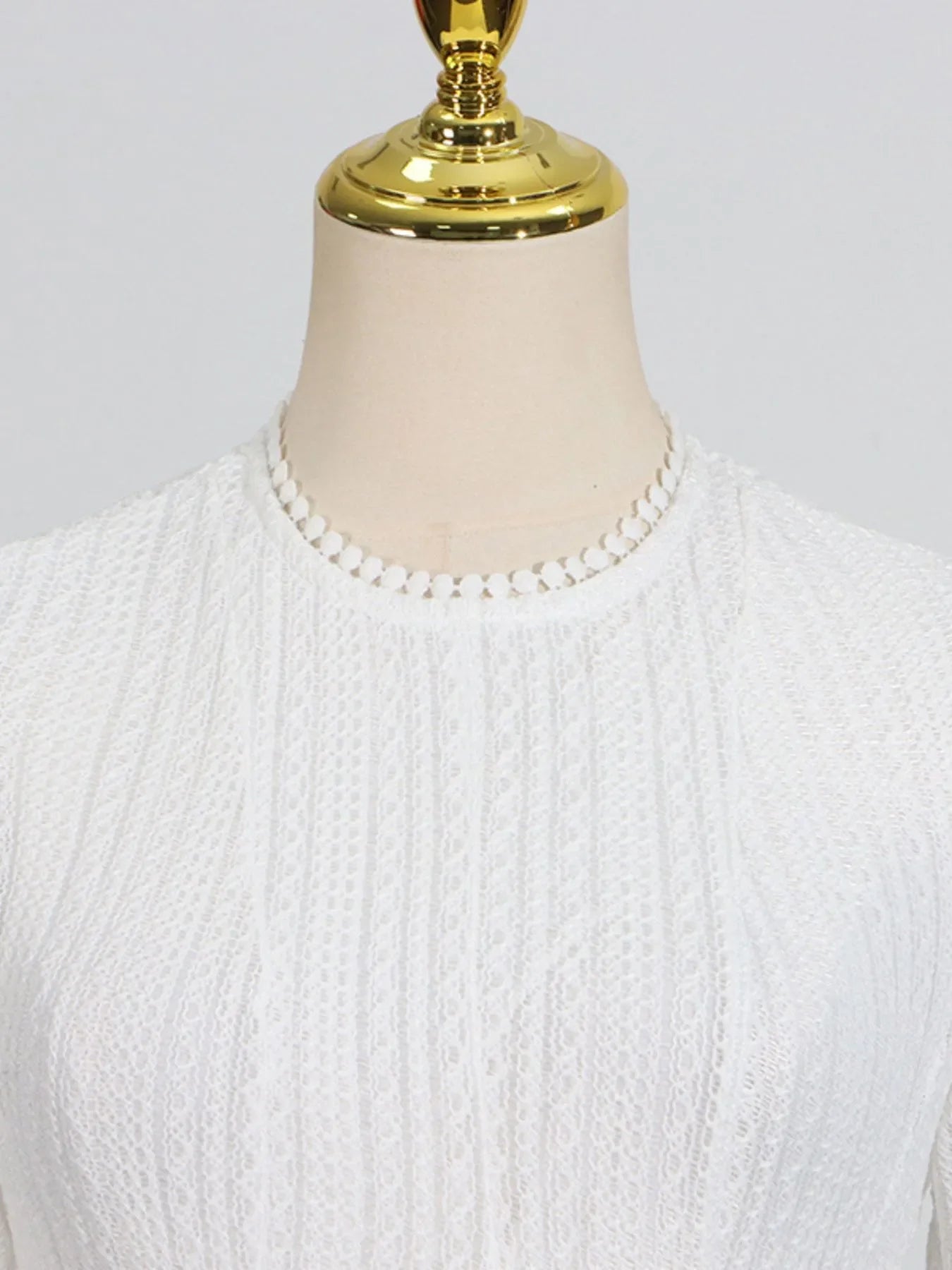 Layered Round Neck Long Sleeve Dress