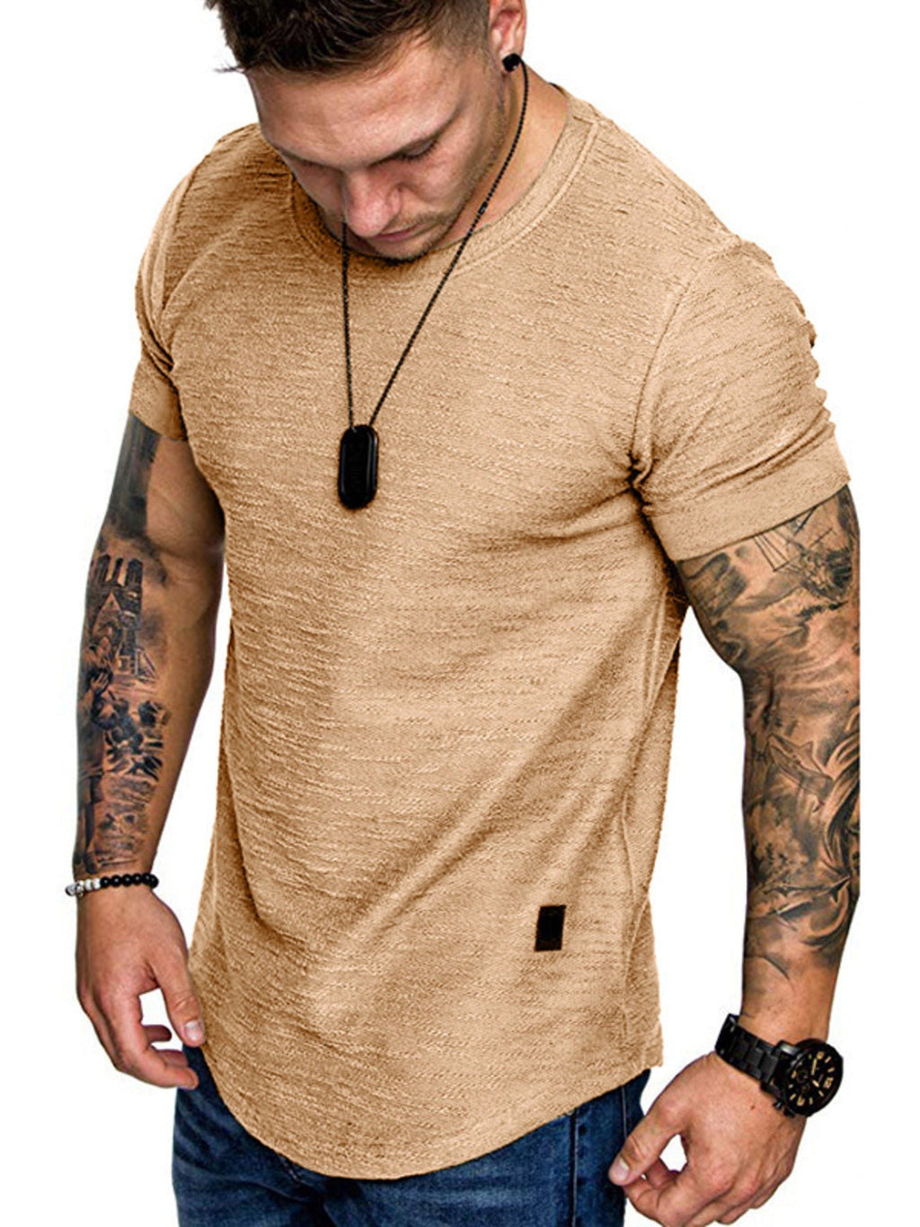 Men's Round Neck Slim Fit Casual T-Shirt