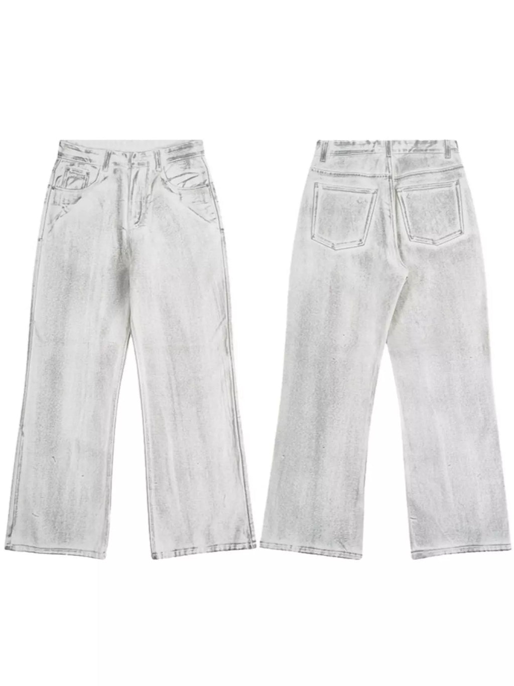 Men's Full Size Wash Wide Leg Jeans Plus Size