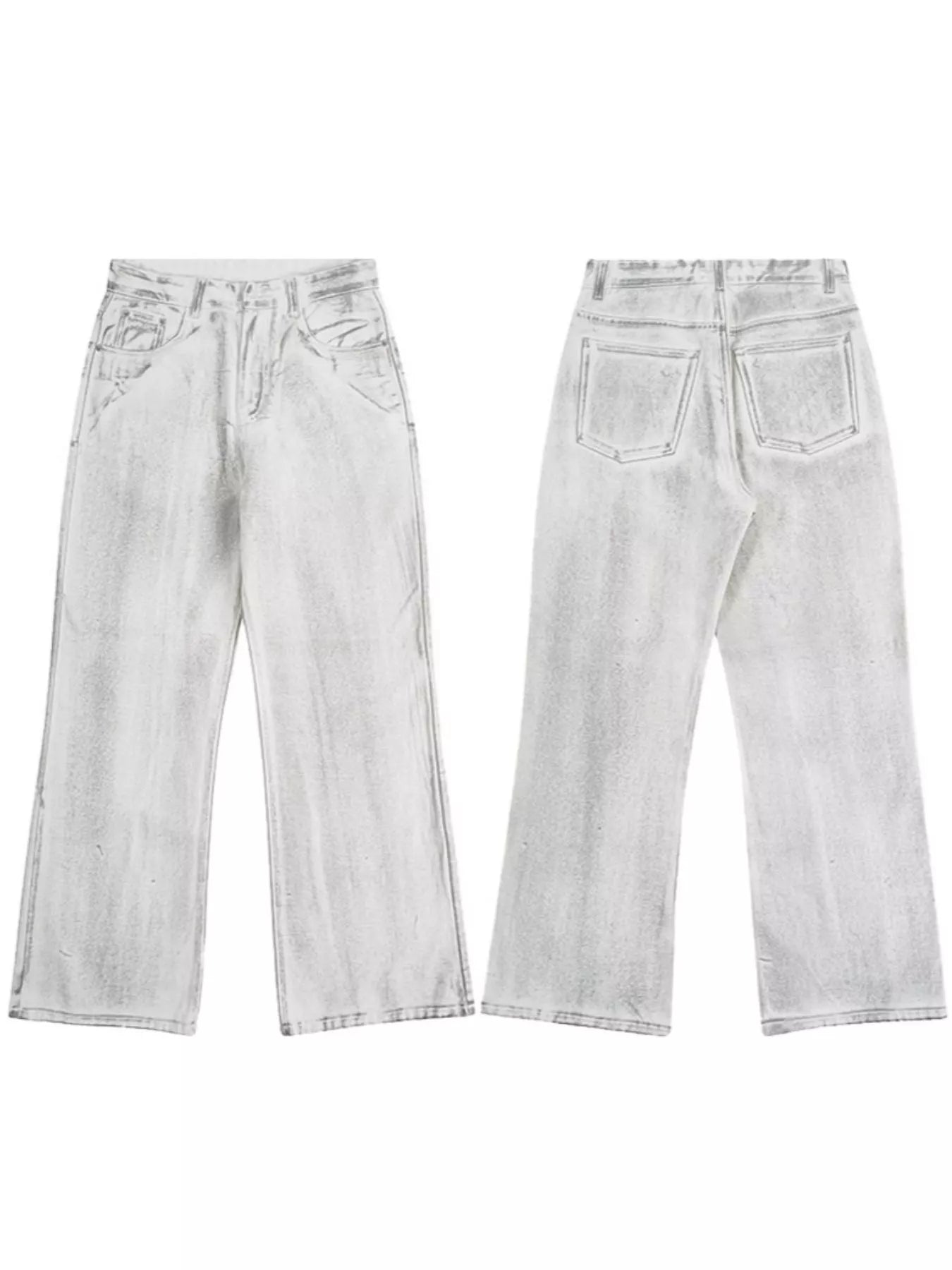 Men's Full Size Wash Wide Leg Jeans Plus Size