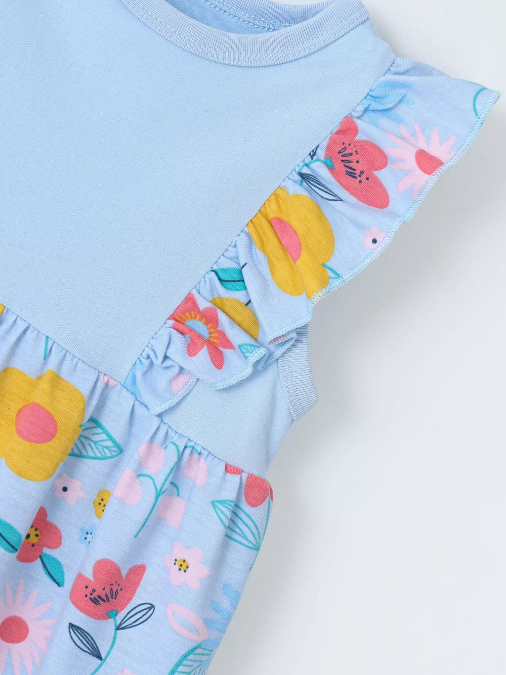 Children's Ruffled Floral Print Dress